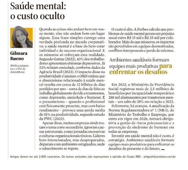 Artigo publicado no jornal Zero Hora em 21 de janeiro de 2026