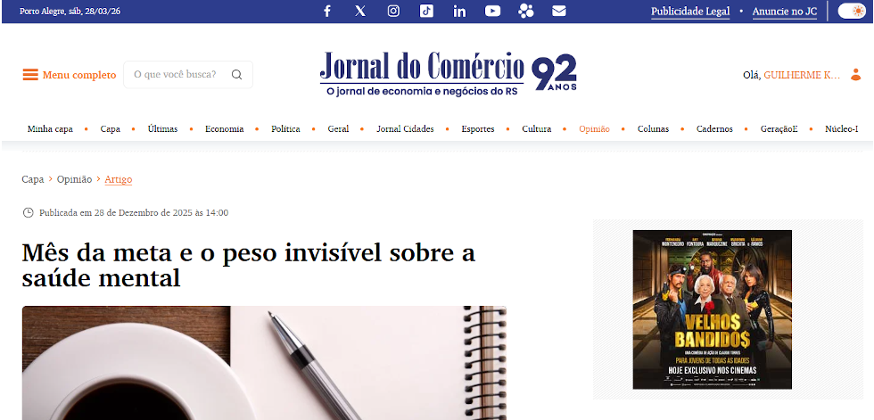 Artigo publicado no site do Jornal do Comércio/RS