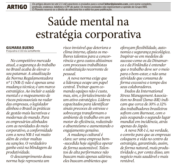 Reprodução de página 5 do jornal O Pioneiro de 19 de março de 2026